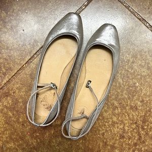Silver Ballet Flats (Frye, Women’s 8)